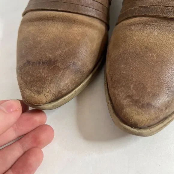 Free People Lost Valley Boot Brown Leather Pointed Toe Ankle Boot Size 10 - Picture 9 of 10